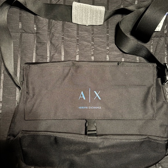 Armani Exchange Black and Blue Messenger Bag
